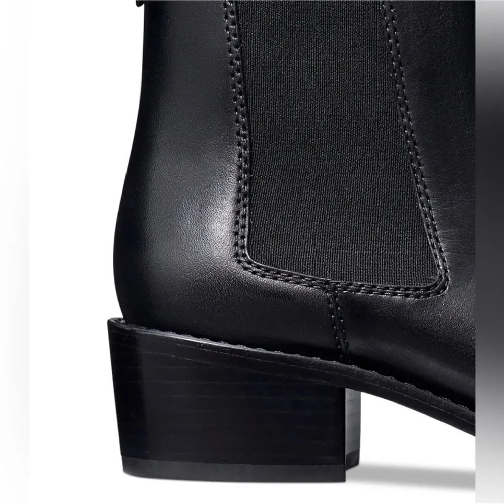 Tory Burch Chelsea Classic Ankle Boots/Dust Bag Black Nappa Leather 8.5 NWT